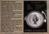 1995 Australian Kangaroo 1oz Silver Coin in Card