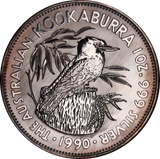 1990 Kookaburra 1oz Silver Coin