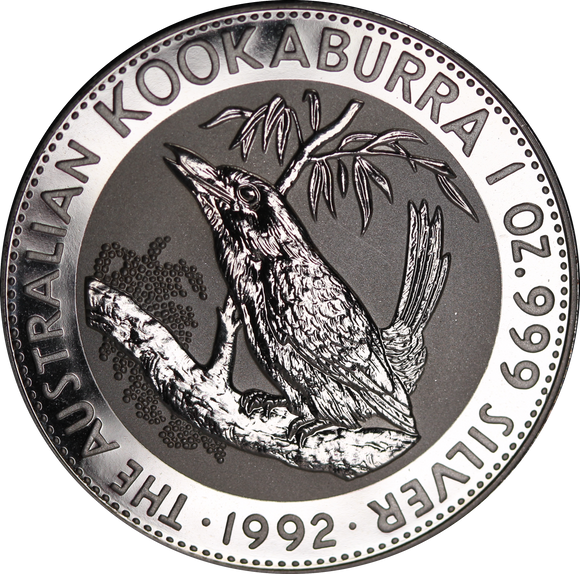 1992 Kookaburra 1oz Silver Coin