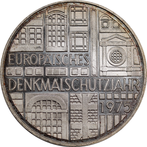 Germany 1975F (Stuttgart Mint) 5 Mark European Monument Protection Year UNC