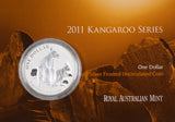 2011 Australian Kangaroo 1oz Silver Coin in Card