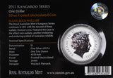 2011 Australian Kangaroo 1oz Silver Coin in Card