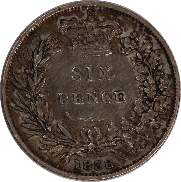 GB 1838 Sixpence VF