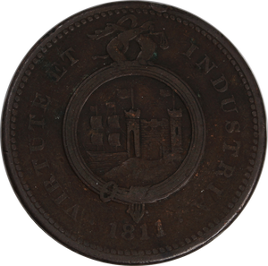 GB 1811 Penny Token Bristol and South Wales VF (Rim Nick)