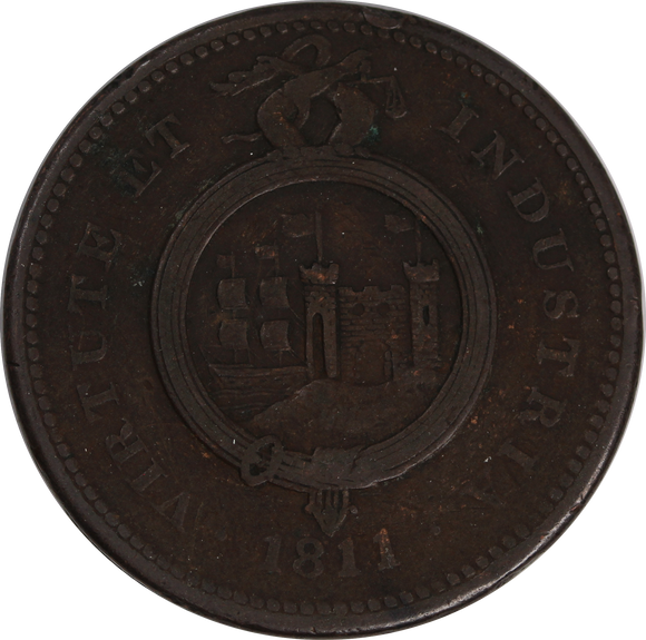 GB 1811 Penny Token Bristol and South Wales VF (Rim Nick)