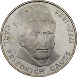 Germany 1977J (Hamburg Mint) 5 Mark 200th Ann. Carl Friedrich Gauss UNC