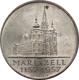 Austria 1957 25 Schilling 8th Centennial Mariazell Basilica aUNC