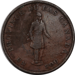 Canada 1837 Half Penny Token Lower Canada Fine