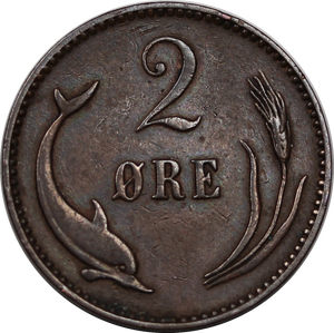 Denmark 1899 2 Ore UNC