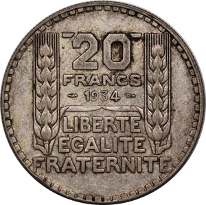 France 1934 20 Francs VF