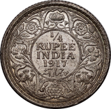 India-British 1917 1/4 Rupee aUNC