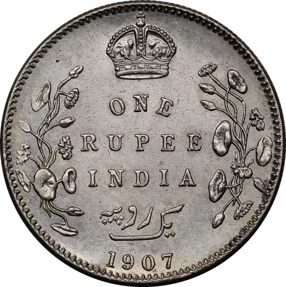 India-British 1907 Rupee EF