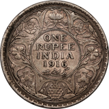 India-British 1916 Rupee VF