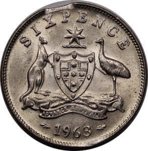 1963 Sixpence Clipped Planchet EF