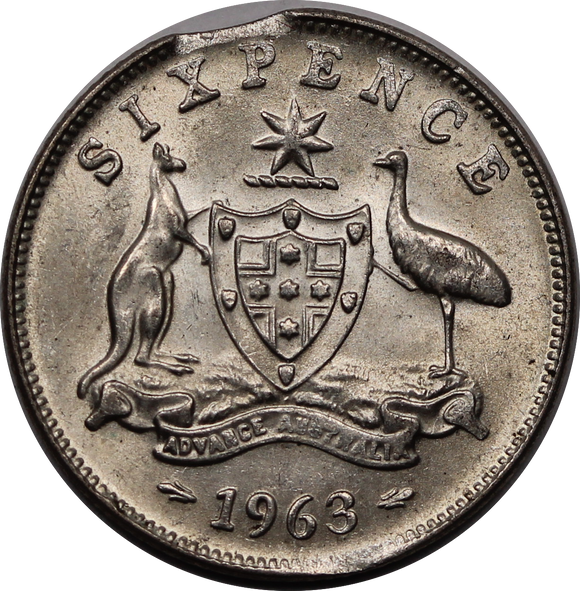 1963 Sixpence Clipped Planchet EF