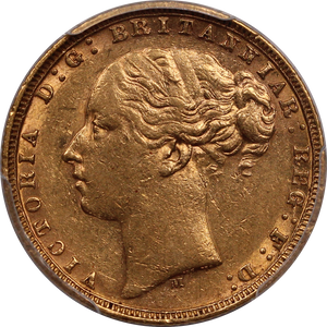 1877 Melbourne Sovereign PCGS AU53