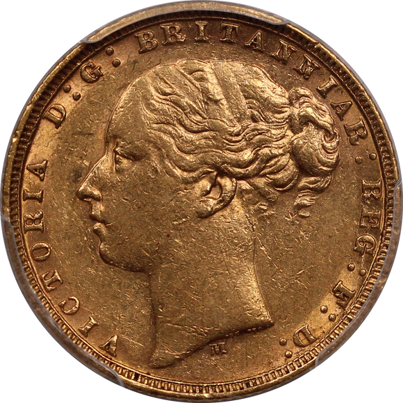 1877 Melbourne Sovereign PCGS AU53