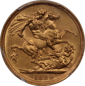 1889 Sydney Sovereign PCGS MS61 ex RBA