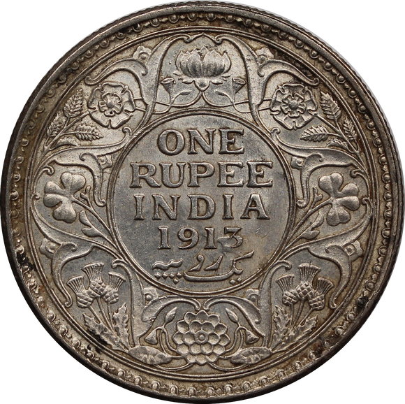 India-British 1913 Rupee aUNC