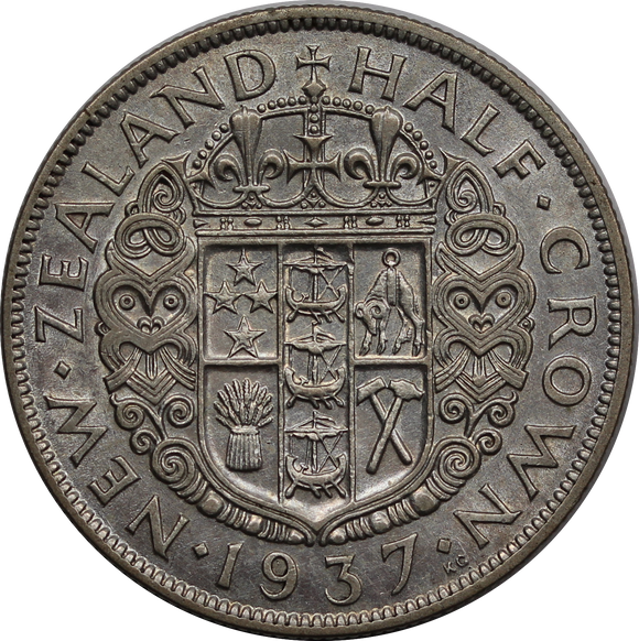 NZ 1937 Half Crown gVF