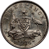 1936 Threepence UNC