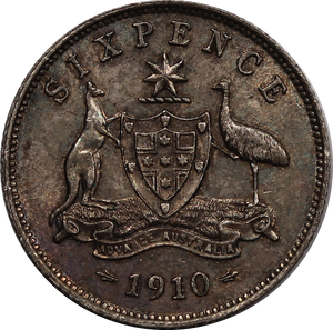 1910 Sixpence gVF