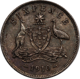 1910 Sixpence gVF