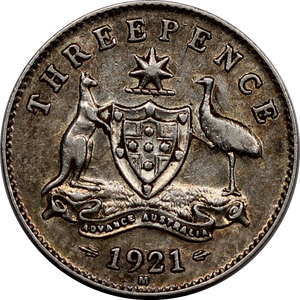 1921M Threepence EF