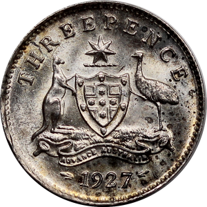 1927 Threepence UNC