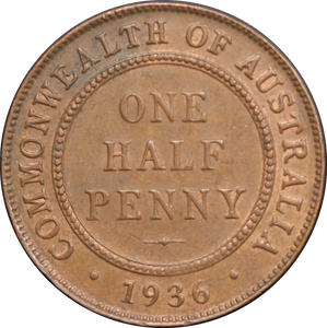 1936 Halfpenny UNC