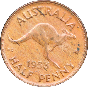 1953 Halfpenny UNC