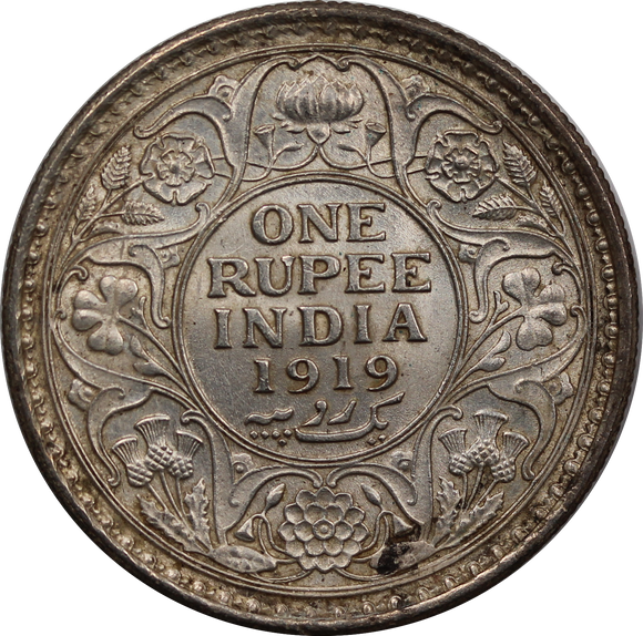 India-British 1919 Rupee UNC