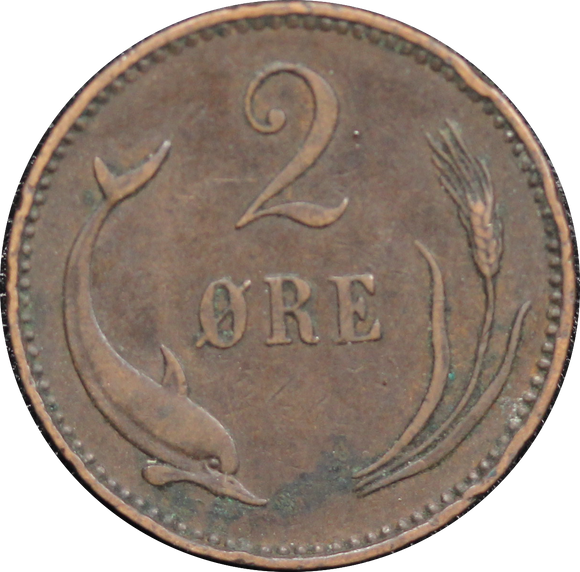 Denmark 1897 2 Ore VF