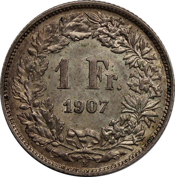 Switzerland 1907 1 Franc gEF