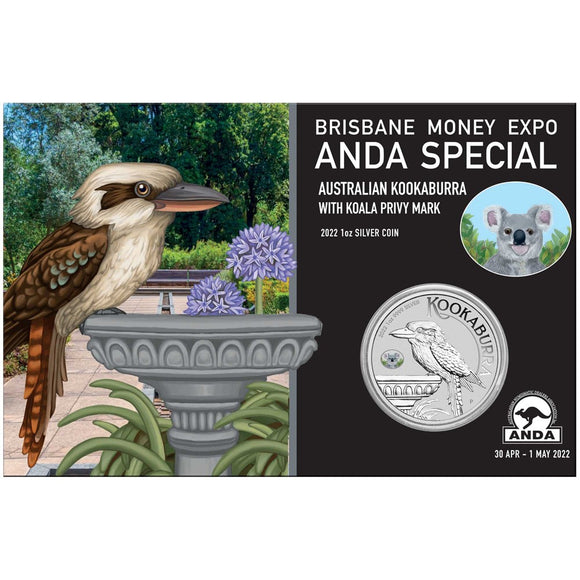 2022 Brisbane ANDA 1oz Silver Kookaburra with Koala Privy Mark Coin