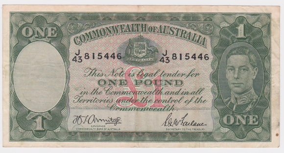 One Pound 1942 Armitage/McFarlane gFine