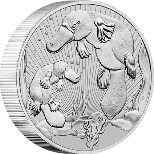 2021 Mother and Baby Platypus 2oz Silver Piedfort Coin