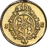 Spain 1788 Gold Half Escudo Fine (ex-mount)