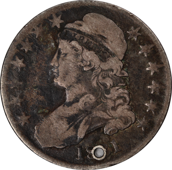 USA 1831 Capped Bust Half Dollar Fine (Holed)