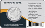 2010 Burke and Wills 20c Coin in Card