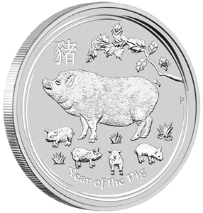 2019 1oz Silver Year of  the Pig Coin