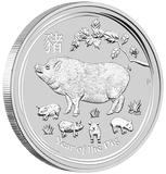 2019 1oz Silver Year of  the Pig Coin