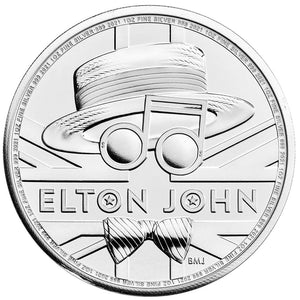 2021 Elton John 2 Pound 1oz Silver Coin