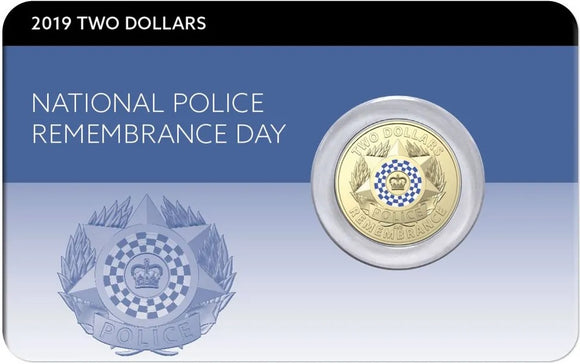 2019 Police Remembrance $2 Coin in Card