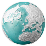 2023 Blue Earth Sphere Marble 'Frozen' 3oz $5 Silver Brilliant Uncirculated Coin