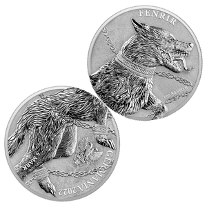 2022 Germania Mint Fenrir 1oz Silver 2 Coin Set w/ Dual Capsule