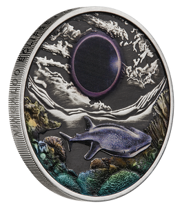 2023 Ningaloo Eclipse 2oz Silver Antiqued Coin