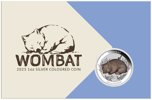 2023 Coloured Wombat 1oz Silver Coin in Card