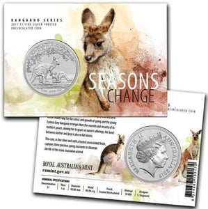 2017 Australian Kangaroo Seasons Change 1oz Silver Coin in Card