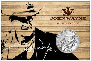 2020 John Wayne 1oz Silver Coin in Card